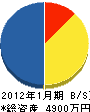 ネオ化工 貸借対照表 2012年1月期 ネオ化工 貸借対照表 2012年1月期
