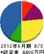 渡邊工業 貸借対照表 2012年6月期 渡邊工業 貸借対照表 2012年6月期