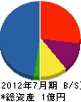*野商店 貸借対照表 2012年7月期 *野商店 貸借対照表 2012年7月期