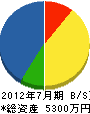 亀岡塗装工業 貸借対照表 2012年7月期 亀岡塗装工業 貸借対照表 2012年7月期