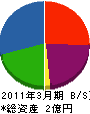 山川建設 貸借対照表 2011年3月期 山川建設 貸借対照表 2011年3月期