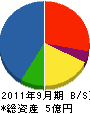 河建 貸借対照表 2011年9月期 河建 貸借対照表 2011年9月期