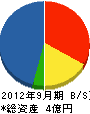 由井電気工業 貸借対照表 2012年9月期 由井電気工業 貸借対照表 2012年9月期