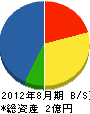 緒方塗装 貸借対照表 2012年8月期 緒方塗装 貸借対照表 2012年8月期