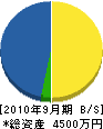 ユウシン 貸借対照表 2010年9月期 ユウシン 貸借対照表 2010年9月期
