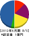 福本水道工業 貸借対照表 2012年6月期 福本水道工業 貸借対照表 2012年6月期