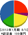 ナブコシステム 貸借対照表 2012年1月期 ナブコシステム 貸借対照表 2012年1月期