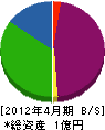 渡辺工業 貸借対照表 2012年4月期 渡辺工業 貸借対照表 2012年4月期