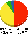 平田工業所 貸借対照表 2012年8月期 平田工業所 貸借対照表 2012年8月期