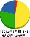 大天工業 貸借対照表 2012年8月期 大天工業 貸借対照表 2012年8月期