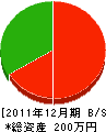 衣川造園 貸借対照表 2011年12月期 衣川造園 貸借対照表 2011年12月期