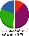藤沼電気 貸借対照表 2011年3月期 藤沼電気 貸借対照表 2011年3月期
