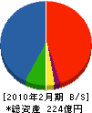日本建設 貸借対照表 2010年2月期 日本建設 貸借対照表 2010年2月期