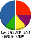 豊徳建設 貸借対照表 2012年3月期 豊徳建設 貸借対照表 2012年3月期