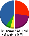 貫山建設 貸借対照表 2012年3月期 貫山建設 貸借対照表 2012年3月期