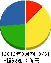 宇都宮塗料工業 貸借対照表 2012年9月期 宇都宮塗料工業 貸借対照表 2012年9月期