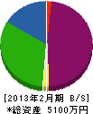 多摩ホームペイント 貸借対照表 2013年2月期 多摩ホームペイント 貸借対照表 2013年2月期