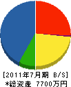 新和電機 貸借対照表 2011年7月期 新和電機 貸借対照表 2011年7月期
