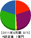 渡辺工業 貸借対照表 2011年4月期 渡辺工業 貸借対照表 2011年4月期