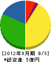中建産業 貸借対照表 2012年9月期 中建産業 貸借対照表 2012年9月期