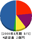 中部建設(企) 貸借対照表 2008年4月期 中部建設(企) 貸借対照表 2008年4月期