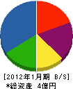 信和工務店 貸借対照表 2012年1月期 信和工務店 貸借対照表 2012年1月期