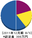 免田水道設備 貸借対照表 2011年12月期 免田水道設備 貸借対照表 2011年12月期