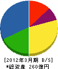 中電プラント 貸借対照表 2012年3月期 中電プラント 貸借対照表 2012年3月期