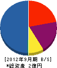 木村工業 貸借対照表 2012年9月期 木村工業 貸借対照表 2012年9月期