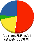 桶仙 貸借対照表 2011年5月期 桶仙 貸借対照表 2011年5月期