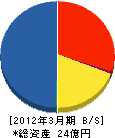 エビス建販 貸借対照表 2012年3月期 エビス建販 貸借対照表 2012年3月期