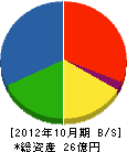 豊橋建設工業 貸借対照表 2012年10月期 豊橋建設工業 貸借対照表 2012年10月期