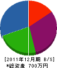 秋田景観 貸借対照表 2011年12月期 秋田景観 貸借対照表 2011年12月期