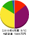 山昭 貸借対照表 2010年4月期 山昭 貸借対照表 2010年4月期