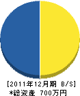 神石建設 貸借対照表 2011年12月期 神石建設 貸借対照表 2011年12月期