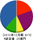 中央理化工業 貸借対照表 2012年12月期 中央理化工業 貸借対照表 2012年12月期