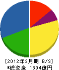 美津濃 貸借対照表 2012年3月期 美津濃 貸借対照表 2012年3月期