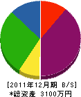 *造園 貸借対照表 2011年12月期 *造園 貸借対照表 2011年12月期
