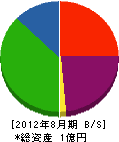 大幸建設 貸借対照表 2012年8月期 大幸建設 貸借対照表 2012年8月期