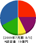 野崎組 貸借対照表 2009年7月期 野崎組 貸借対照表 2009年7月期
