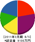 湖南電工 貸借対照表 2011年3月期 湖南電工 貸借対照表 2011年3月期