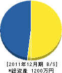石田石材店 貸借対照表 2011年12月期 石田石材店 貸借対照表 2011年12月期