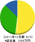元木緑化 貸借対照表 2011年12月期 元木緑化 貸借対照表 2011年12月期