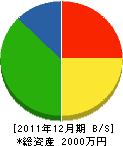 大津設備 貸借対照表 2011年12月期 大津設備 貸借対照表 2011年12月期