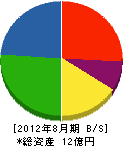 山菱工務店 貸借対照表 2012年8月期 山菱工務店 貸借対照表 2012年8月期
