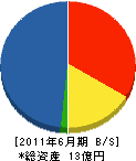 利晃建設 貸借対照表 2011年6月期 利晃建設 貸借対照表 2011年6月期