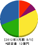 久野建装 貸借対照表 2012年3月期 久野建装 貸借対照表 2012年3月期