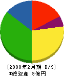 塩野産業 貸借対照表 2008年2月期 塩野産業 貸借対照表 2008年2月期