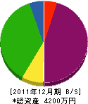 所神根建設 貸借対照表 2011年12月期 所神根建設 貸借対照表 2011年12月期