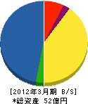 トーセツ 貸借対照表 2012年3月期 トーセツ 貸借対照表 2012年3月期